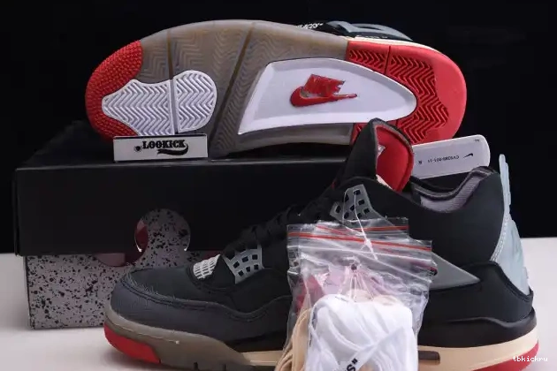 Cheap TBK Off CV9388-001 Air x Bred White Retro 4 Jordan 0524